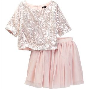 Girls Size 16 Nordstrom’s tulle skirt & sequin top